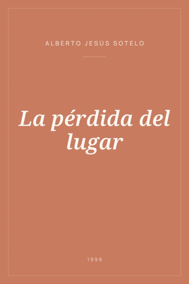 Portada de La pérdida del lugar