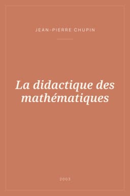 Portada de La didactique des mathématiques