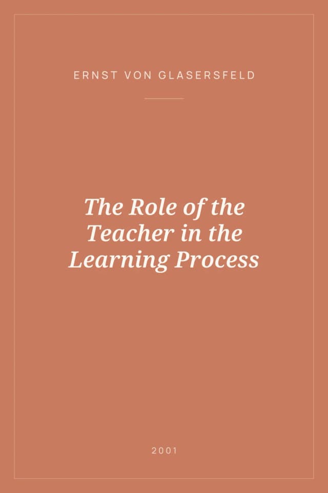 Portada de The Role of the Teacher in the Learning Process