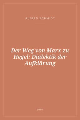Portada de Der Weg von Marx zu Hegel: Dialektik der Aufklärung