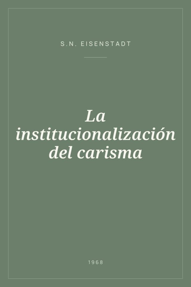 Portada de La institucionalización del carisma