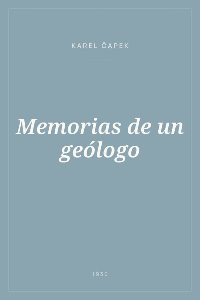 Portada de Memorias de un geólogo