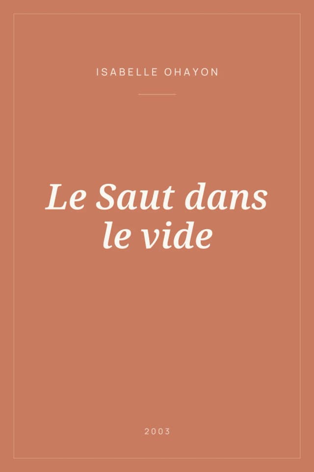 Portada de Le Saut dans le vide