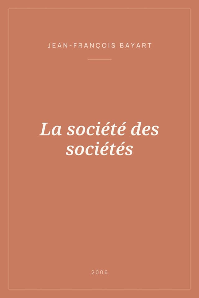 Portada de La société des sociétés