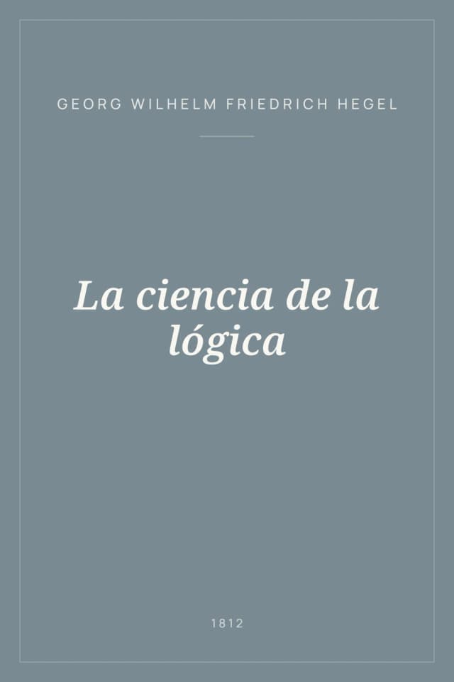 Portada de La ciencia de la lógica