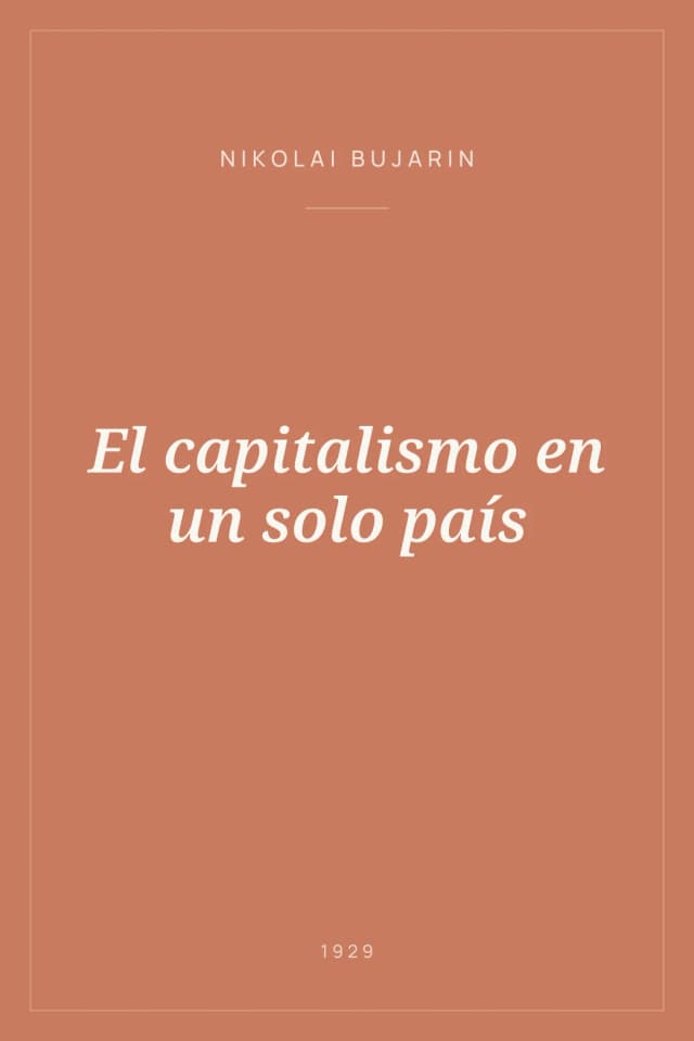 Portada de El capitalismo en un solo país