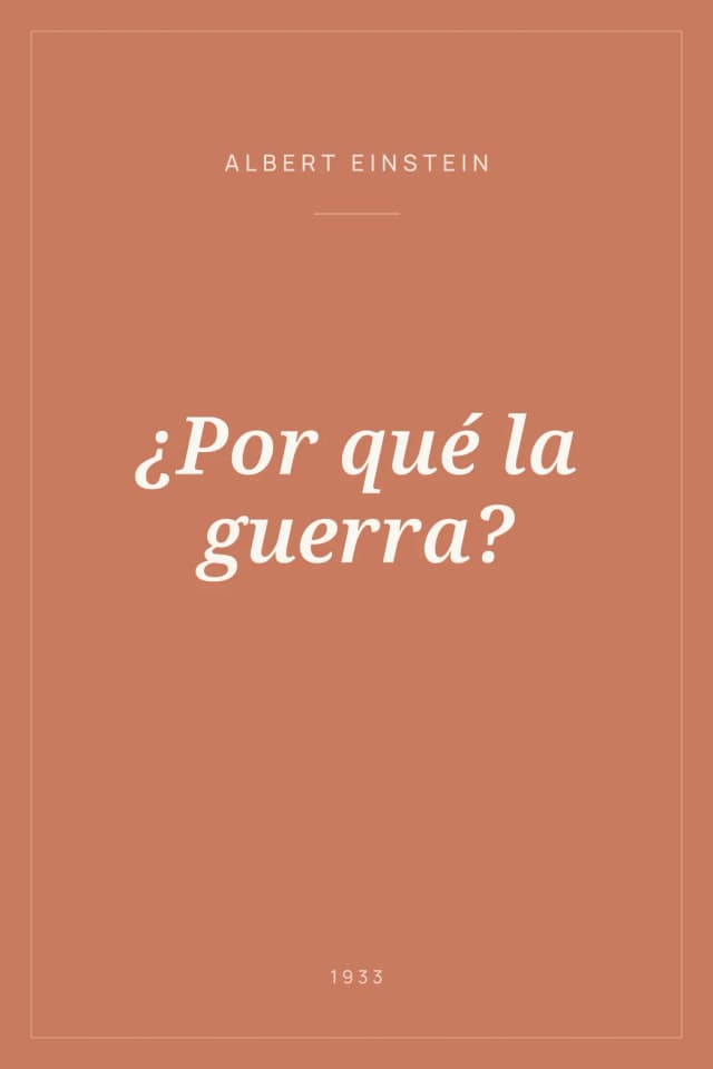 Portada de ¿Por qué la guerra?