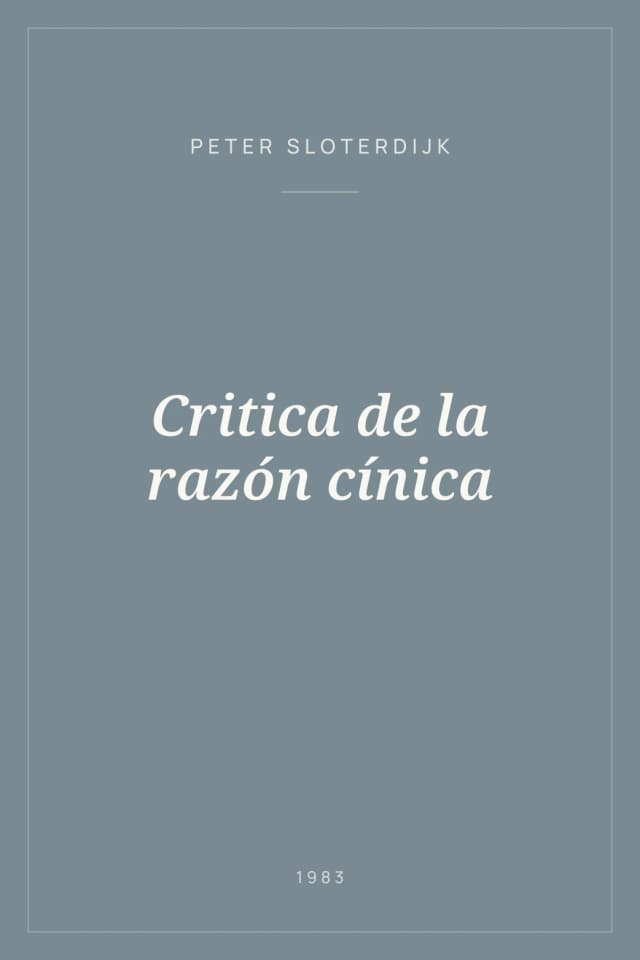 Portada de Critica de la razón cínica
