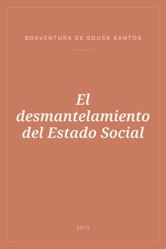 Portada de El desmantelamiento del Estado Social