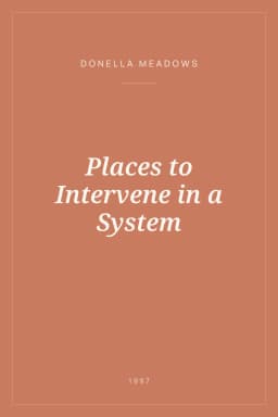 Portada de Places to Intervene in a System