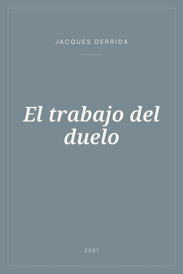 Portada de El trabajo del duelo
