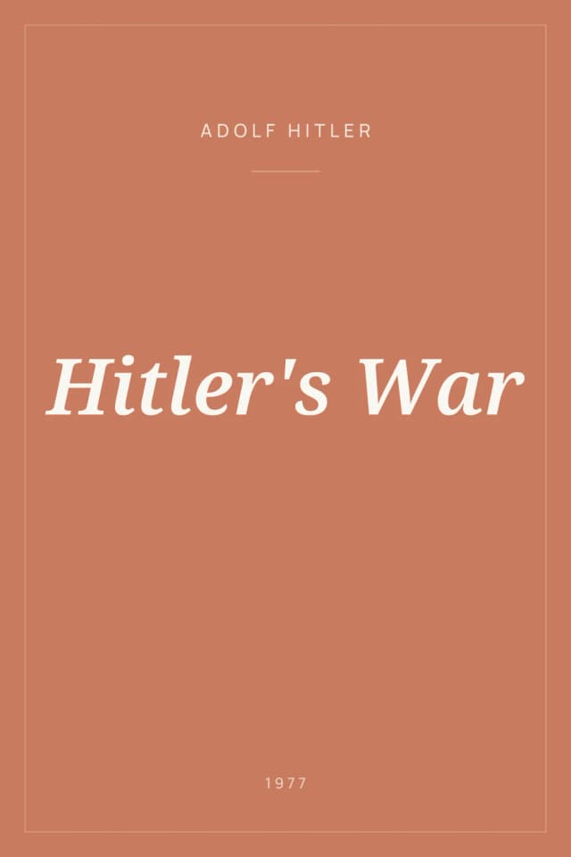 Portada de Hitler's War