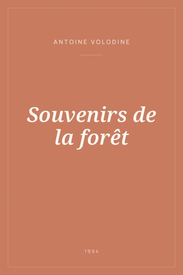 Portada de Souvenirs de la forêt