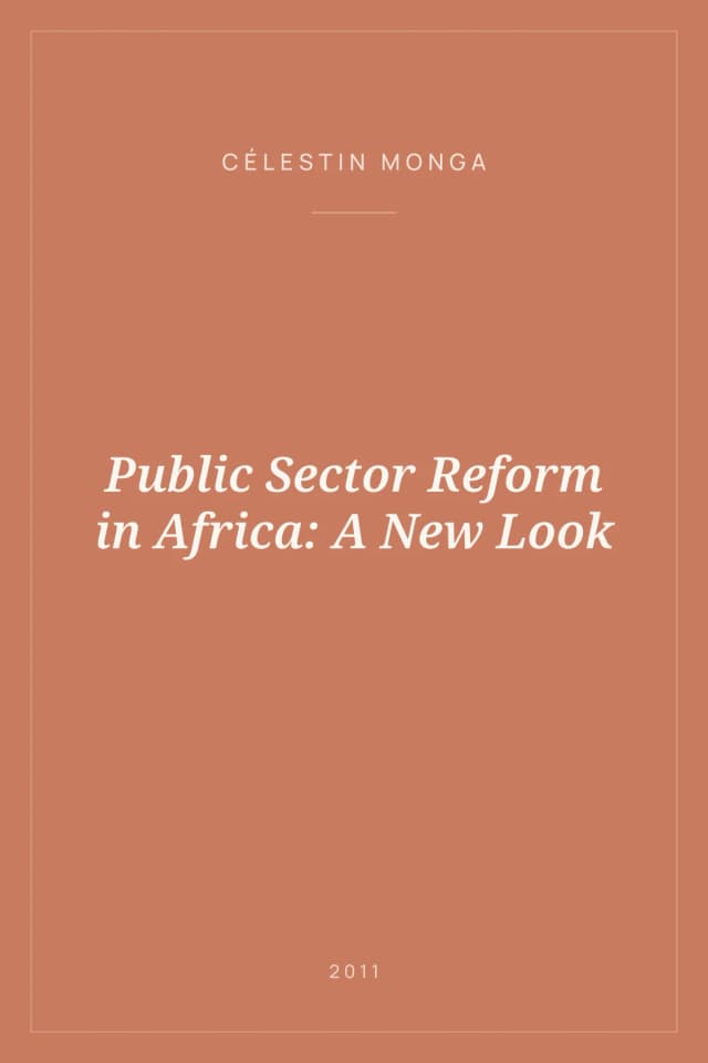 Portada de Public Sector Reform in Africa: A New Look