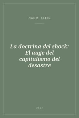 Portada de La doctrina del shock: El auge del capitalismo del desastre