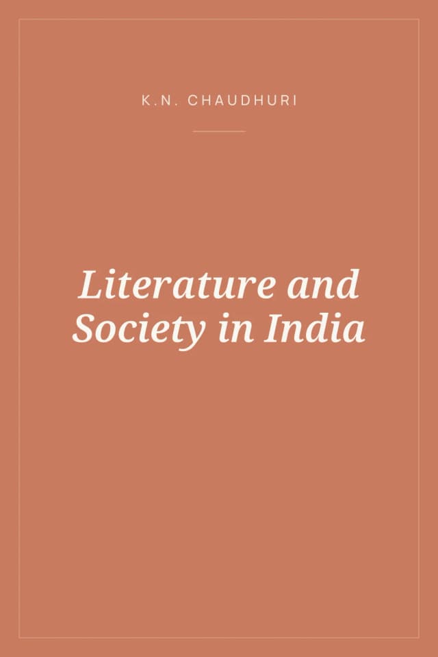 Portada de Literature and Society in India