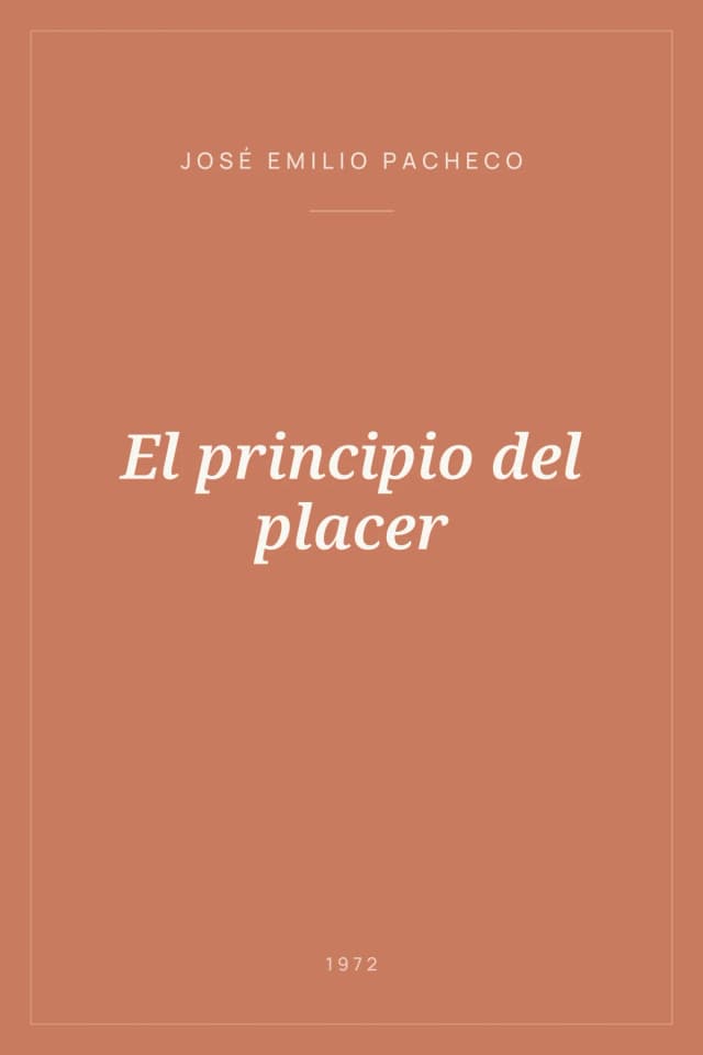 Portada de El principio del placer