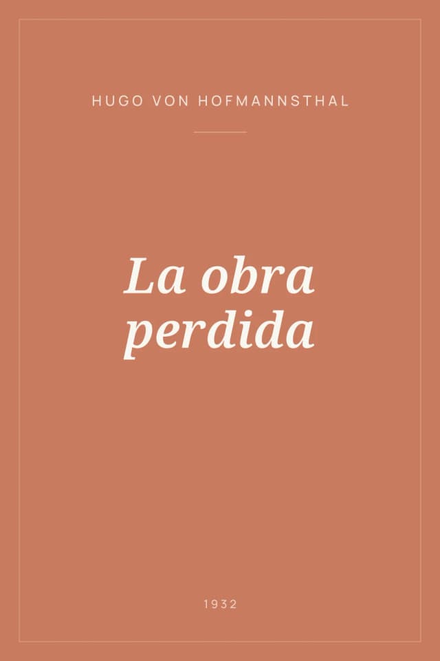 Portada de La obra perdida