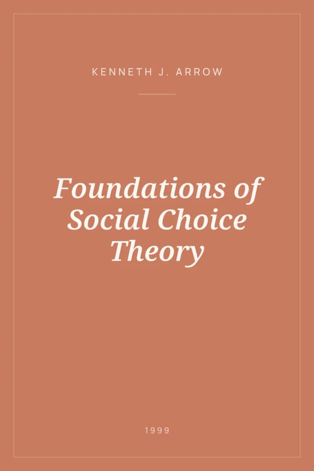 Portada de Foundations of Social Choice Theory