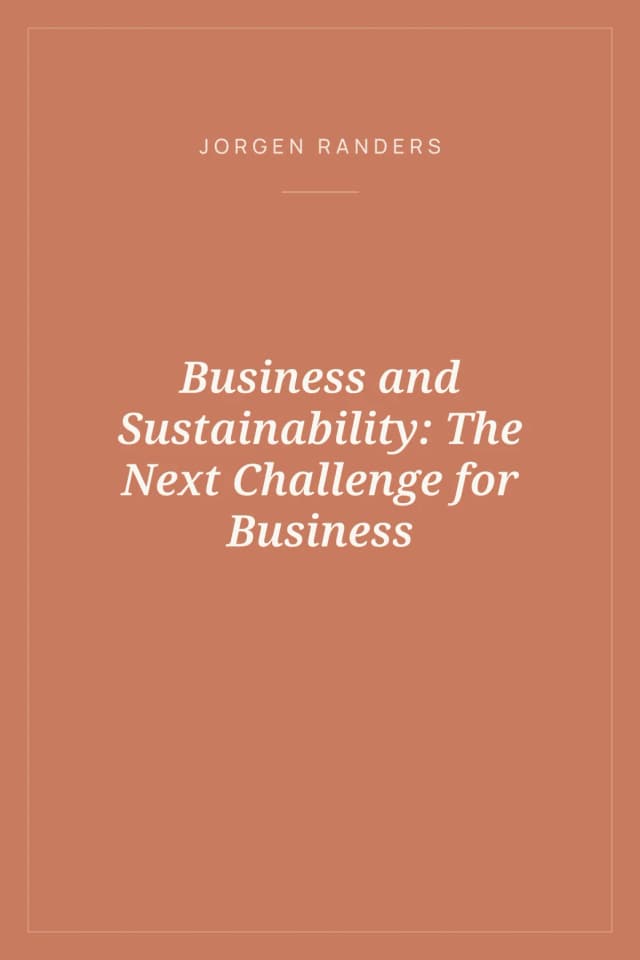 Portada de Business and Sustainability: The Next Challenge for Business