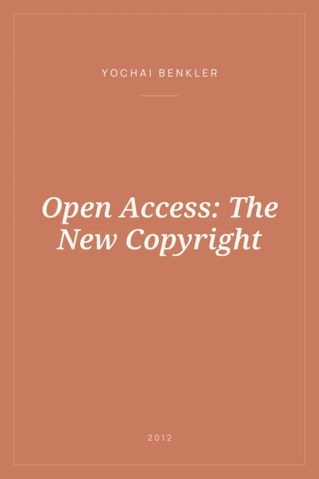 Portada de Open Access: The New Copyright