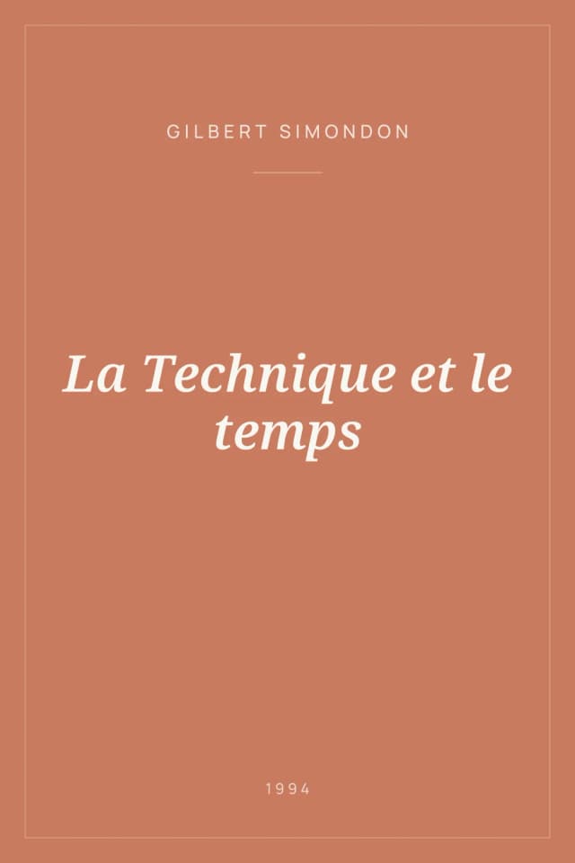 Portada de La Technique et le temps