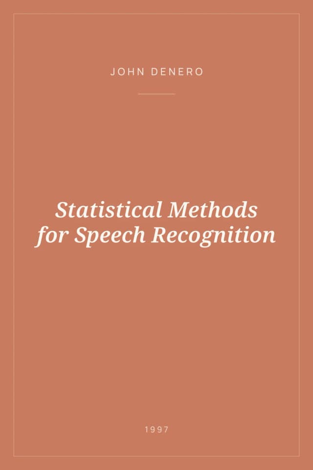 Portada de Statistical Methods for Speech Recognition