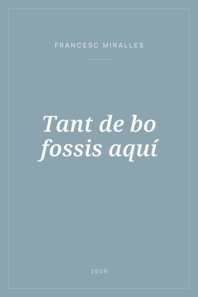 Portada de Tant de bo fossis aquí