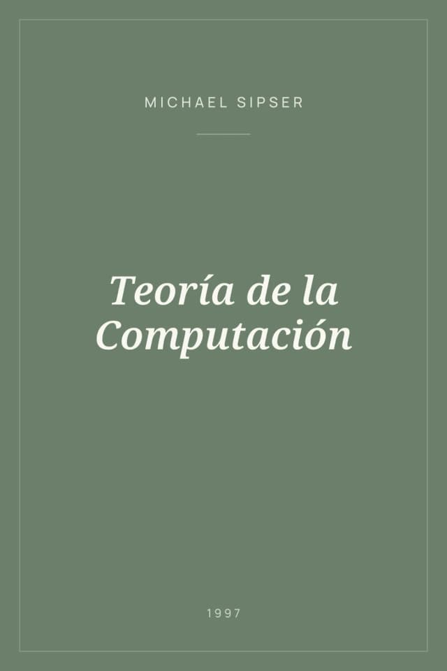 Portada de Teoría de la Computación