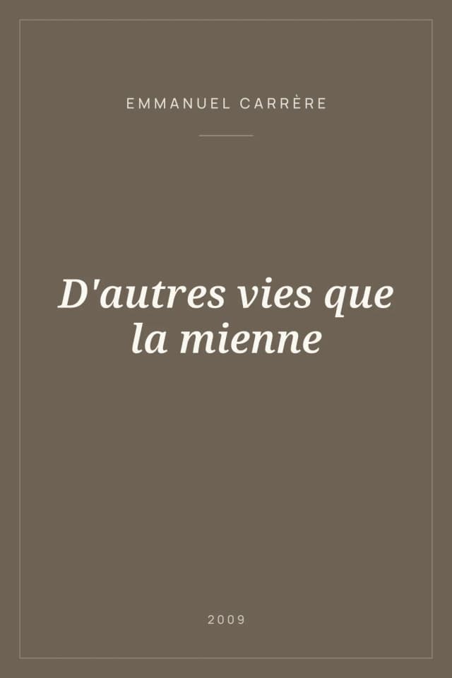 Portada de D'autres vies que la mienne
