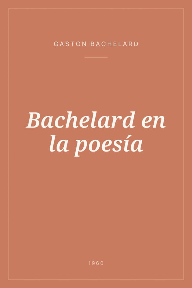 Portada de Bachelard en la poesía