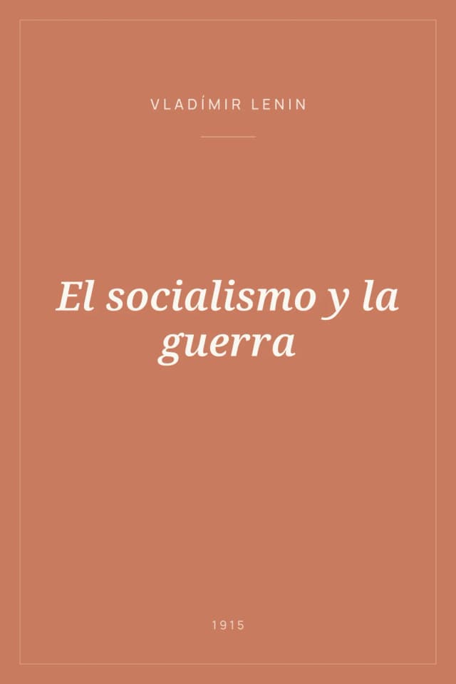 Portada de El socialismo y la guerra