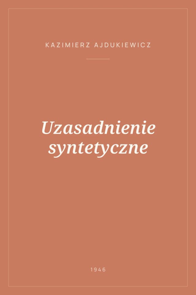 Portada de Uzasadnienie syntetyczne