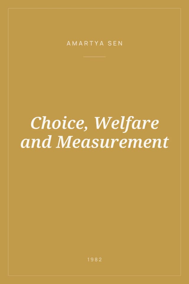 Portada de Choice, Welfare and Measurement