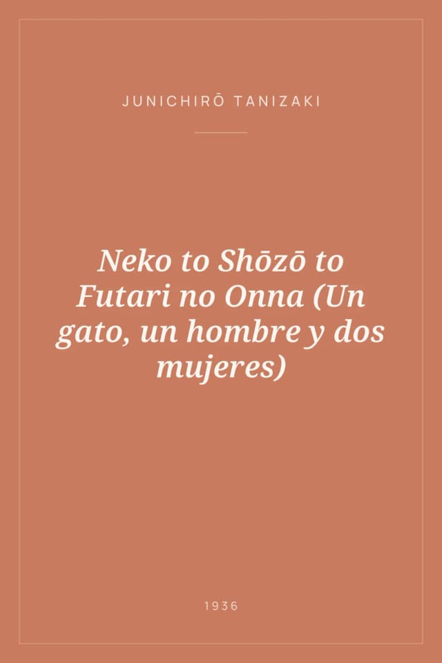 Portada de Neko to Shōzō to Futari no Onna (Un gato, un hombre y dos mujeres)