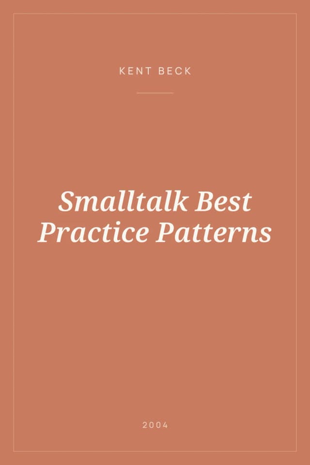 Portada de Smalltalk Best Practice Patterns