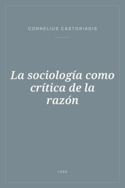Portada de La sociología como crítica de la razón