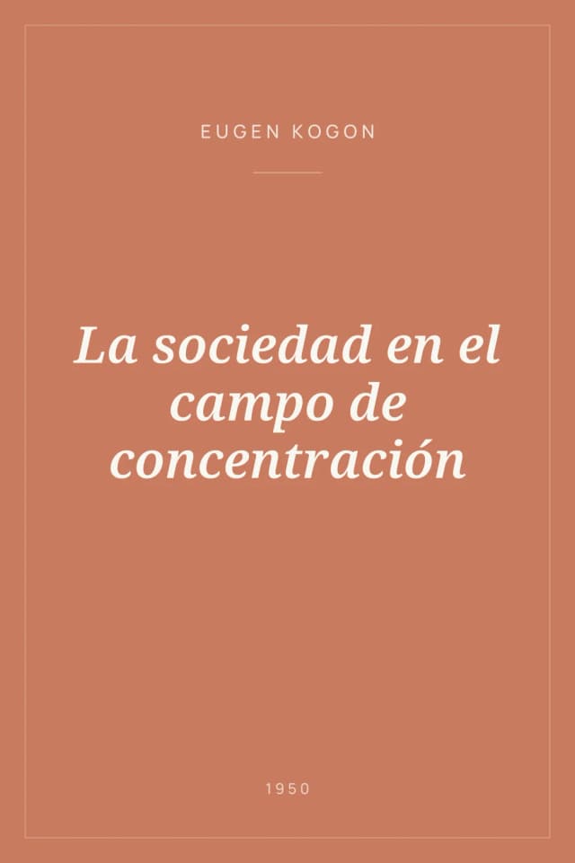 Portada de La sociedad en el campo de concentración