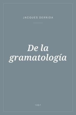 Portada de De la gramatología