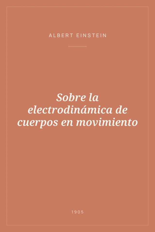 Portada de Sobre la electrodinámica de cuerpos en movimiento