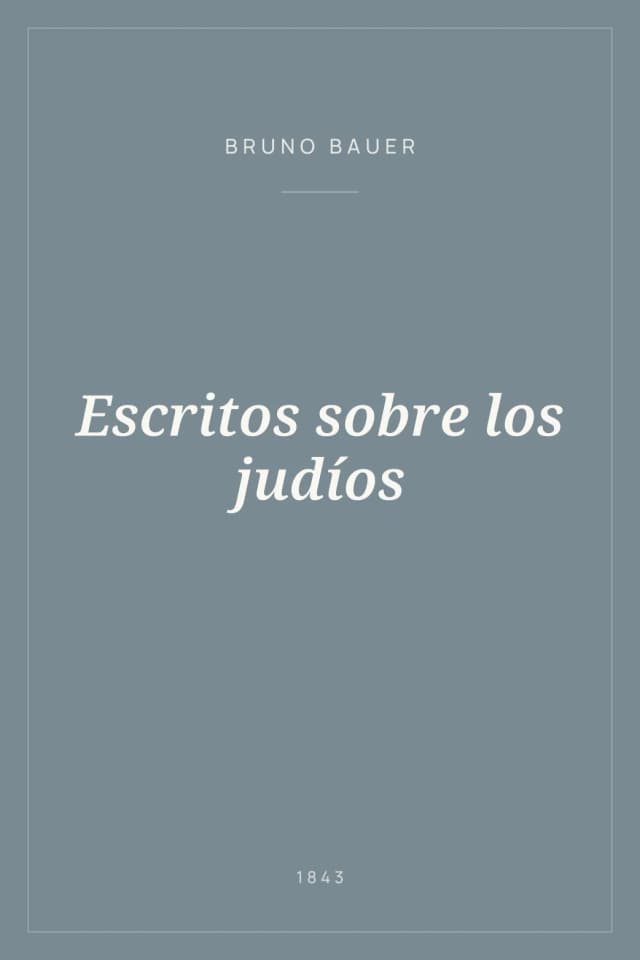 Portada de Escritos sobre los judíos