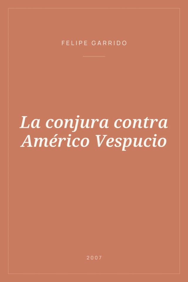 Portada de La conjura contra Américo Vespucio