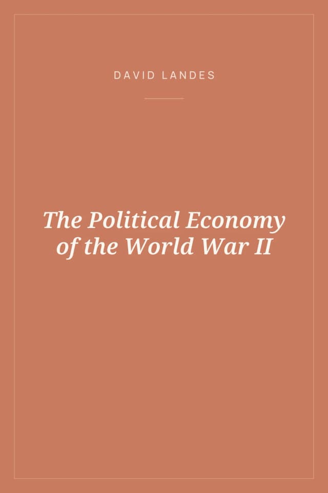 Portada de The Political Economy of the World War II