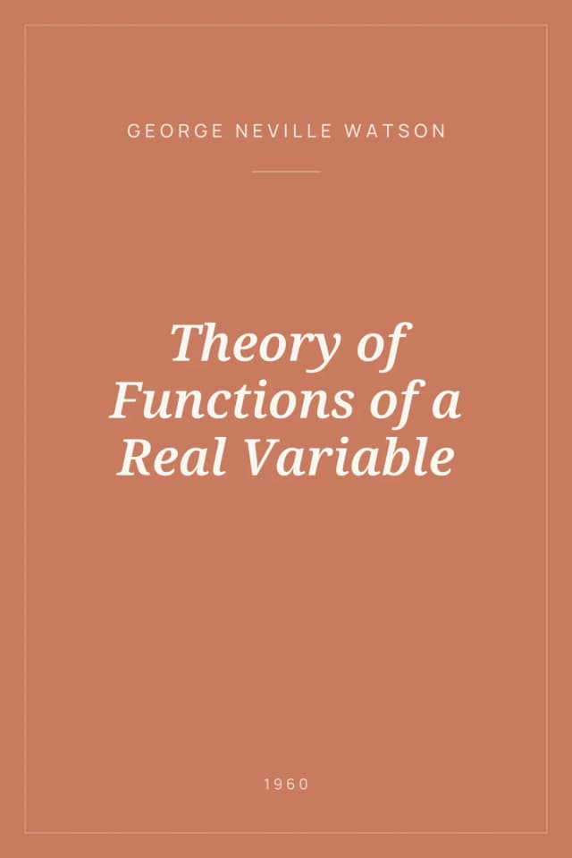 Portada de Theory of Functions of a Real Variable