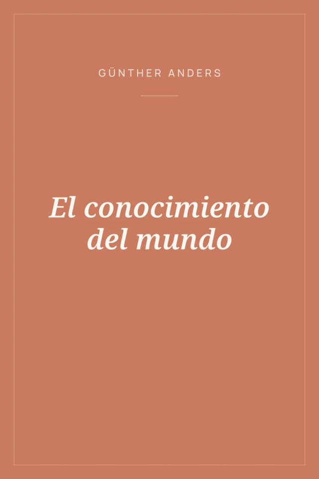 Portada de El conocimiento del mundo