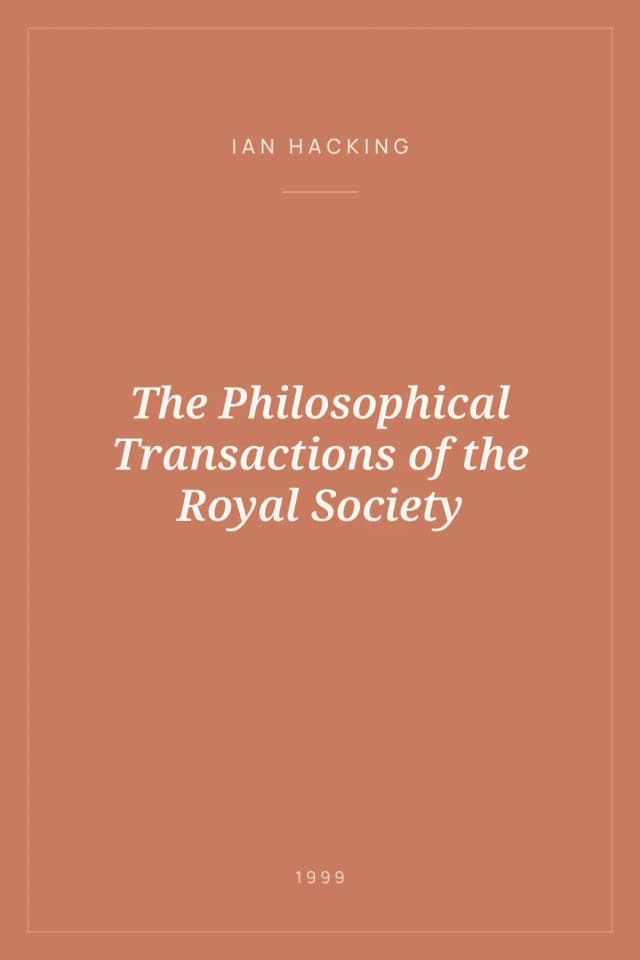 Portada de The Philosophical Transactions of the Royal Society