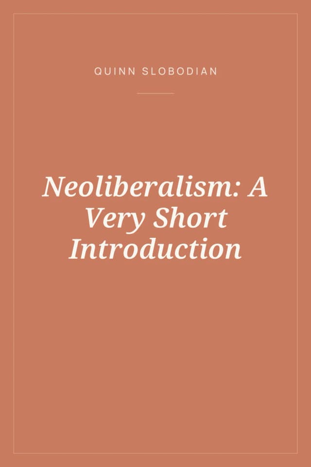 Portada de Neoliberalism: A Very Short Introduction