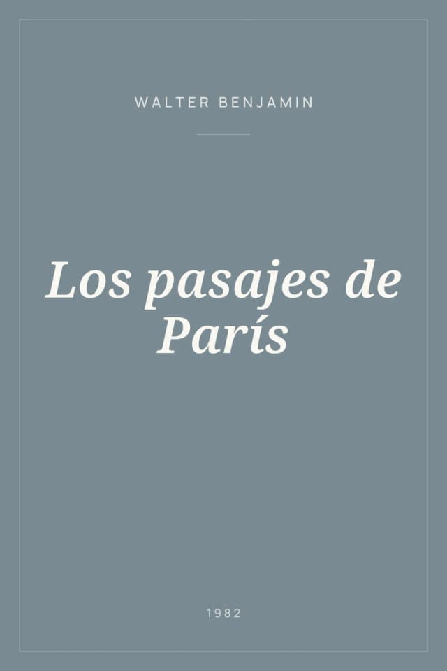 Portada de Los pasajes de París