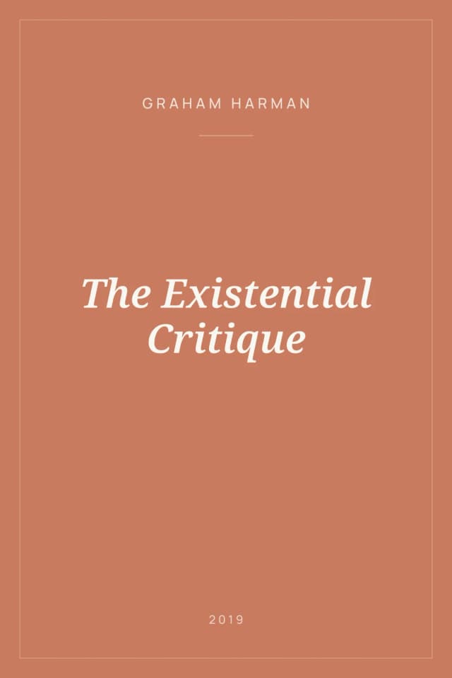 Portada de The Existential Critique