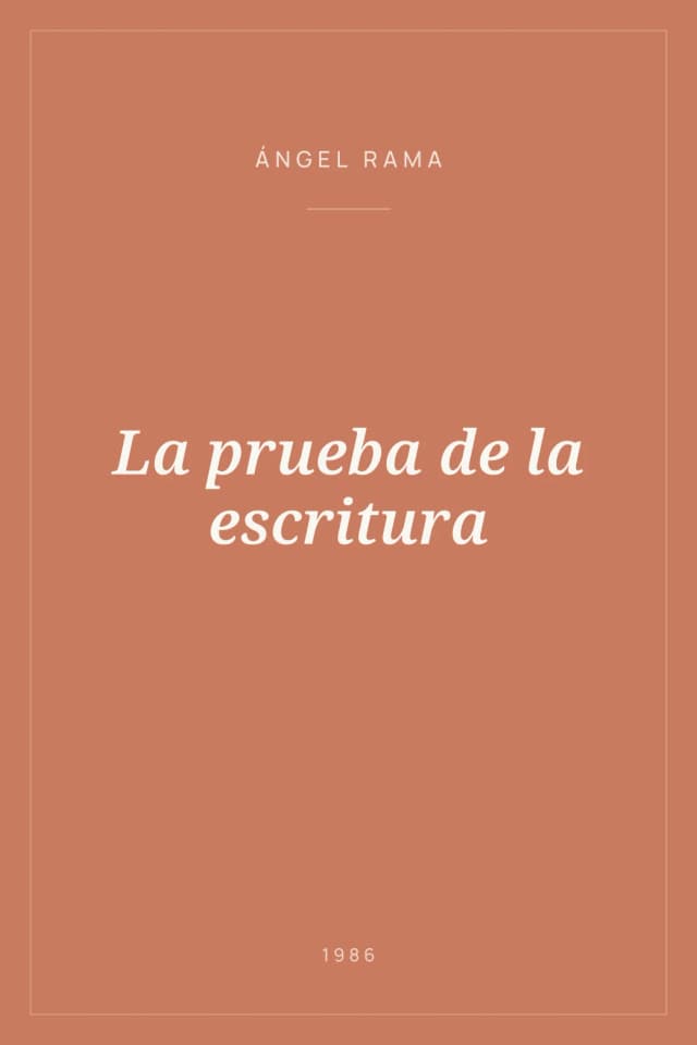 Portada de La prueba de la escritura
